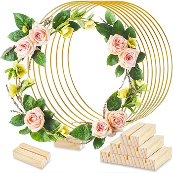Металлические кольца-обручи с цветочным узором, сделанные своими руками из макраме, подвесные поделки, декор, Центральные элементы свадебного стола, Рождественский цветочный венок, гирлянда