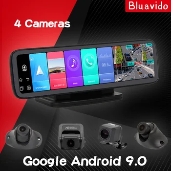Bluavido 4-канальный Панорамный автомобильный видеорегистратор 4G Android 9 Камера на приборной панели GPS Навигация 720P Видеомагнитофон Мониторинг Bluetooth WiFi