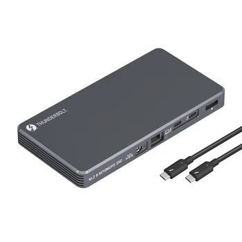 Док-станция YYHC June Activity Thunderbolt 3 8K с поддержкой DP USB-A /C, встроенным слотом NVME и NGFF SSD для ноутбука