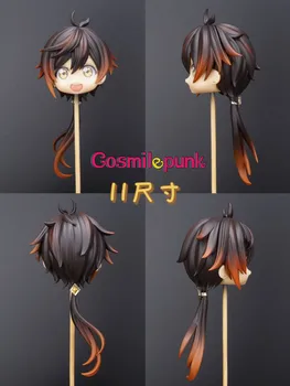 Игра Genshin Impact Zhongli Zhong Li Ручной работы OB11 1/12 BJD Модель парика с цветными волосами Игровой косплей Симпатичный