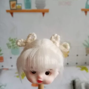 Кукольный парик ручной работы для 1/6 1/8 куклы Bjd Ob11, имитирующий шерстяной парик, игрушки для девочек 