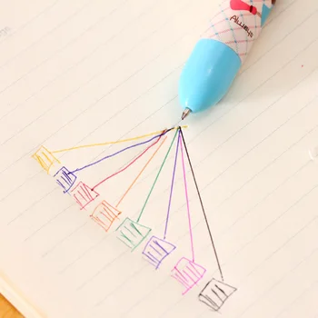 1 шт. Случайная милая мультяшная ручка, шариковая ручка 8 цветов, модные офисные школьные принадлежности для детей, отличный инструмент для рисования