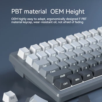 Механическая клавиатура K99 с боковой гравировкой, Постепенная Механическая клавиатура из Pbt, подсветка белого цвета, Проводная клавиатура для киберспорта на заказ