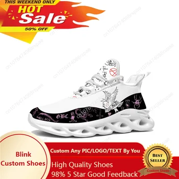 Кроссовки Lil Peep Rapper на плоской подошве, мужские женские кроссовки в стиле хип-хоп, спортивная обувь для бега, кроссовки, сетчатая обувь на шнуровке, Обувь по индивидуальному заказу