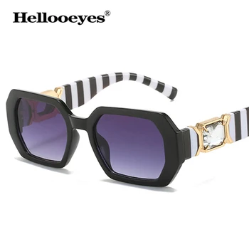 Нерегулярные Квадратные солнцезащитные очки с бриллиантами, женские Новые Роскошные брендовые винтажные черные солнцезащитные очки для мужчин, ретро прямоугольные очки для глаз UV400