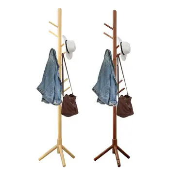 Вешалка для одежды из натурального дерева, вешалка для сумок, шляп, пальто, органайзер для одежды в гостиной