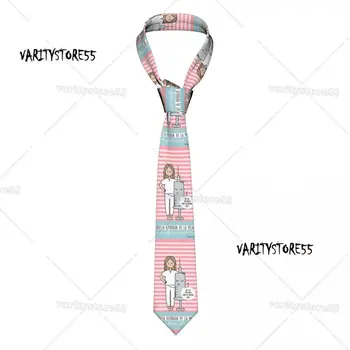 Классические мультяшные галстуки для медсестер, мужские Персонализированные шелковые галстуки для медицинских сестер для бизнеса Gravatas