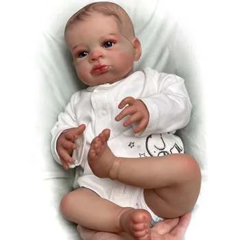 Кукла-реборн Lanny Bebe длиной 45 см, реалистичная кукла ручной работы для новорожденных, нарисованная Дэвидом Вайзи с нарисованными волосами