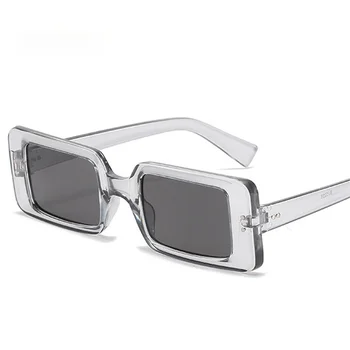 Модные маленькие прямоугольные солнцезащитные очки, Винтажное украшение для ногтей, Женские очки, оттенки UV400, Мужские Леопардово-бежевые Солнцезащитные очки
