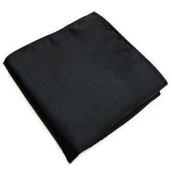 Мужской карманный платок однотонного цвета для свадебной вечеринки, квадратный платок (черный)