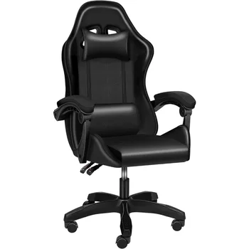Игровое кресло, эргономичное кресло для видеоигр, регулируемое поворотное кресло с подголовником для офиса или игр
