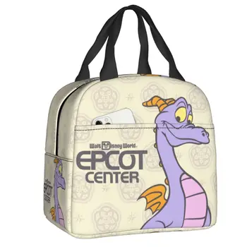 Мультяшный вымысел Фиолетового дракона, изолированная сумка для ланча, женская сумка с динозавром в центре, сумка для ланча для детей, коробка для хранения продуктов для школьников