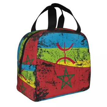 Марокканские КОРНИ, половина флага АМАЗИГИ, Изолированные сумки Марокко, многоразовая сумка-холодильник большой емкости, ланч-бокс, сумка для офиса и путешествий