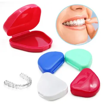 Портативный футляр-фиксатор Защитный Футляр для вставных зубов Пластиковый Многоцветный Лоток для зубных протезов Коробка для зубных Фиксаторов Женщины Мужчины
