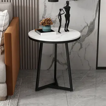 Скандинавские угловые журнальные столики Современный угловой столик Alcony из круглого мрамора Небольшого размера, приставной столик для гостиной, мебель для дома Casa