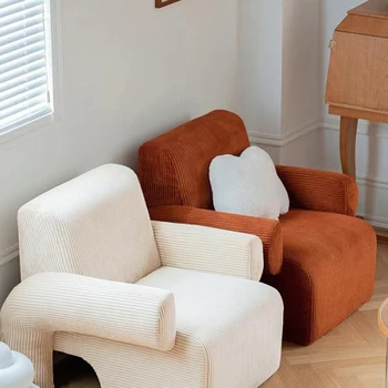 Односпальный диван-кресло, роскошная гостиная, вельветовое кресло, дизайнерское, повседневное ретро, минималистичное, стиль интернет-знаменитостей