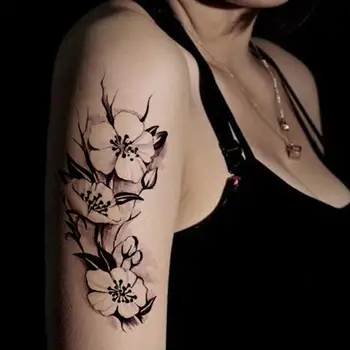 Татуировка для тела боди-арт водонепроницаемый унисекс цветок сливы на руку и ногу наклейка временное искусство