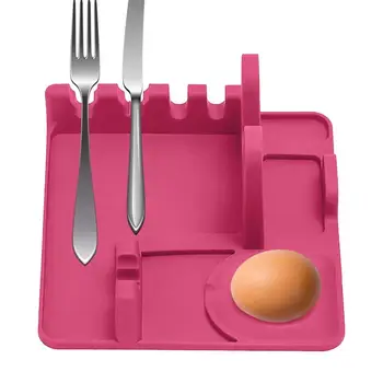 Силиконовый держатель ложки, силиконовый держатель посуды для гриля Для кухни, нескользящая Портативная кухонная техника, держатель посуды для крышек кастрюль