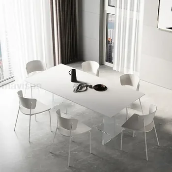 Дизайнерский обеденный стол Mavisun на акриловой основе, Прямоугольник рабочего стола, лаконичный Современный кухонный стол Mesas Redondas, Современная мебель