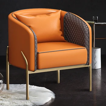 U-образные итальянские обеденные стулья Водонепроницаемый Оранжевый шезлонг стулья для гостиной Роскошная Современная мебель для бара Silla Comedor