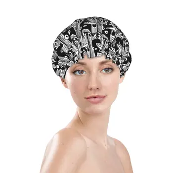 Женские шапочки для душа с логотипом Sandy Alex G Dog, водонепроницаемая шапочка для ванной, большого размера, для волос