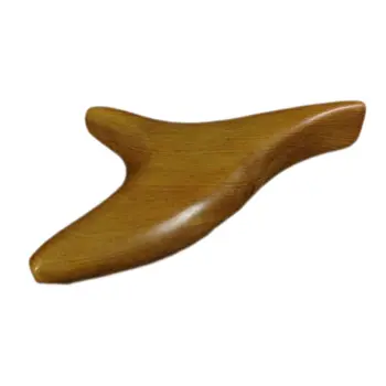 Доска Гуаша в форме трезубца из ладанного дерева, инструмент для соскабливания подошвенного массажа из натурального дерева