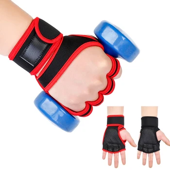 Спортивные перчатки Для поднятия тяжестей, перчатки для фитнеса с обертыванием запястий, подтягивающие перчатки для пауэрлифтинга, силиконовые противоскользящие перчатки для защиты ладоней