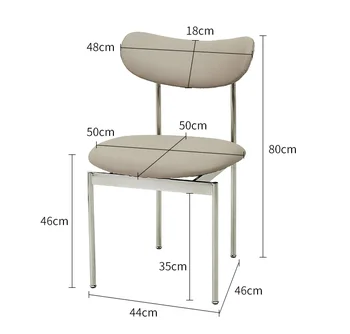 Простые обеденные стулья из нержавеющей стали для домашних гостиных, роскошные стулья со спинками, небольшие стулья для макияжа в спальне
