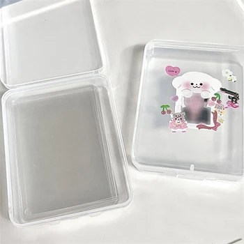 INS Прозрачная Пластиковая коробка для хранения Фотокарточек Маленькая Коробка для хранения карточек Коробка-органайзер для стола Коробка для классификации Канцелярских принадлежностей